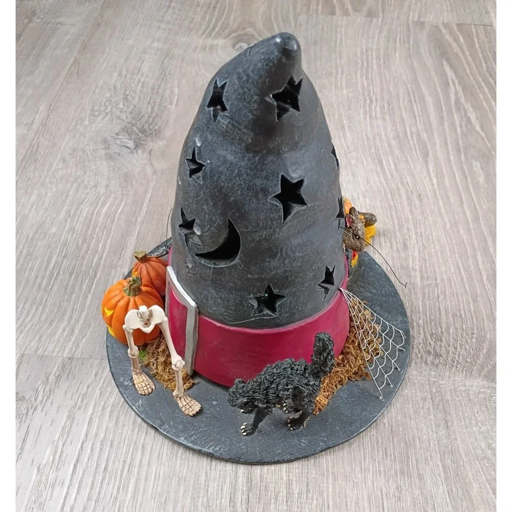 Accents Halloween Witch's Hat Scene DOES NOT WORK Spooky Dept. 56 Skeleton Broke